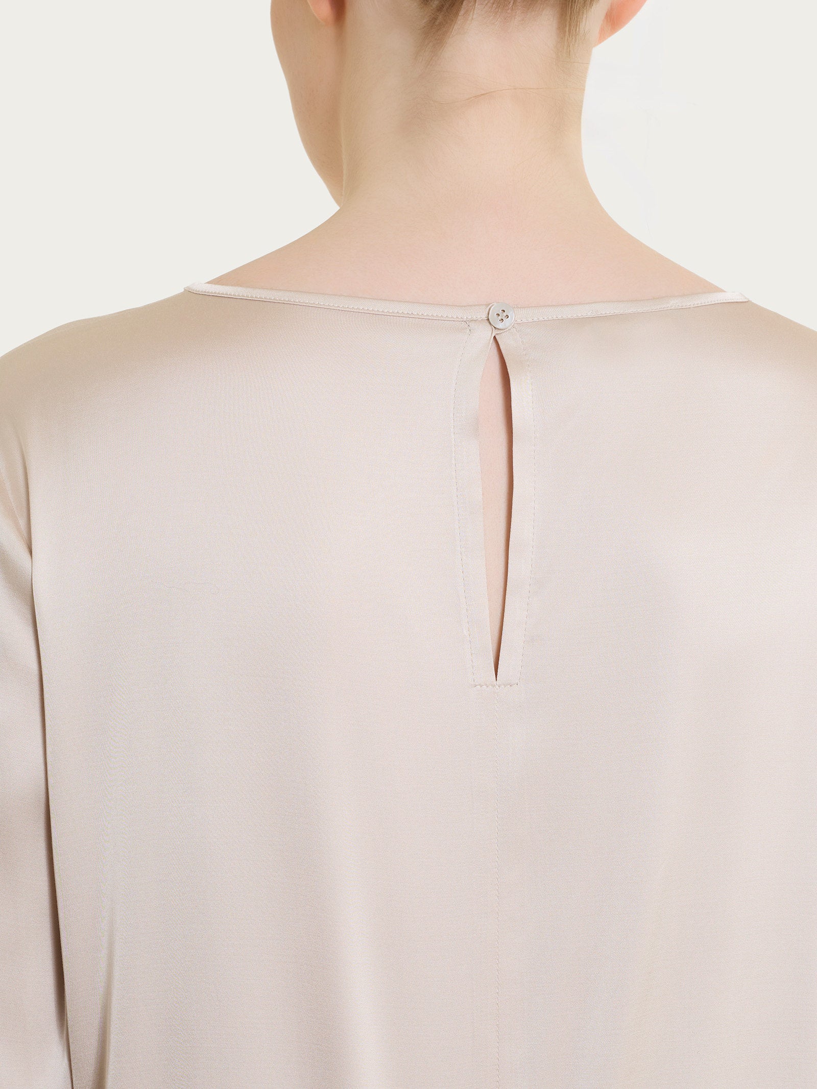 Ragno Gem blusa manica lunga Stretch Satin champignon