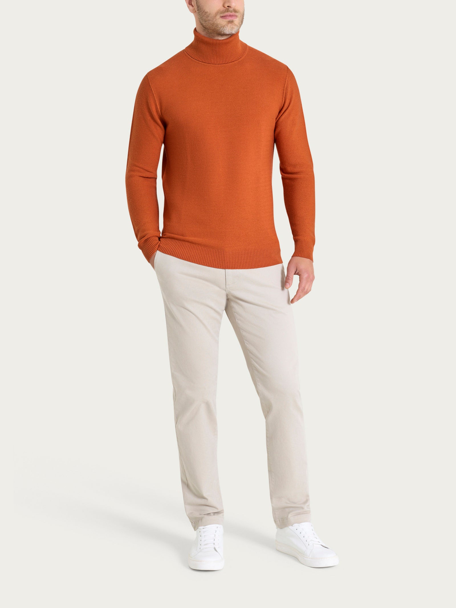 Ragno Merino Soft dolcevita uomo Rust lana