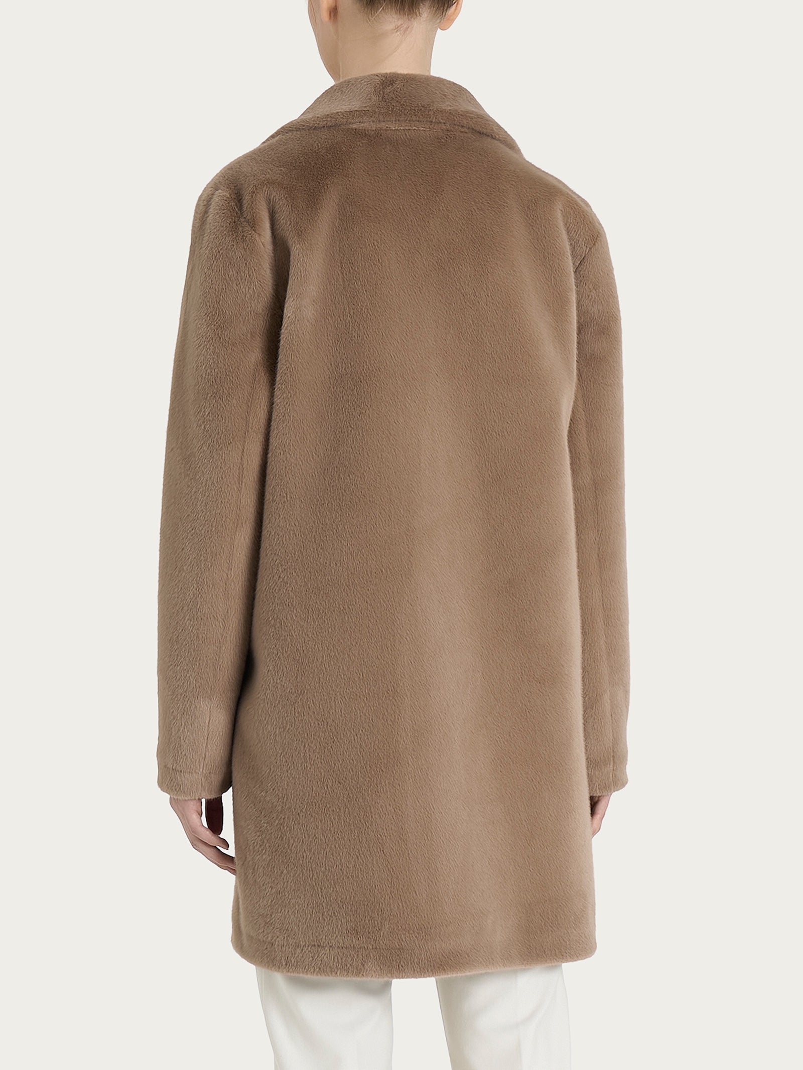 Ragno Vegan Shearling Cappotto Corto Pine Bark