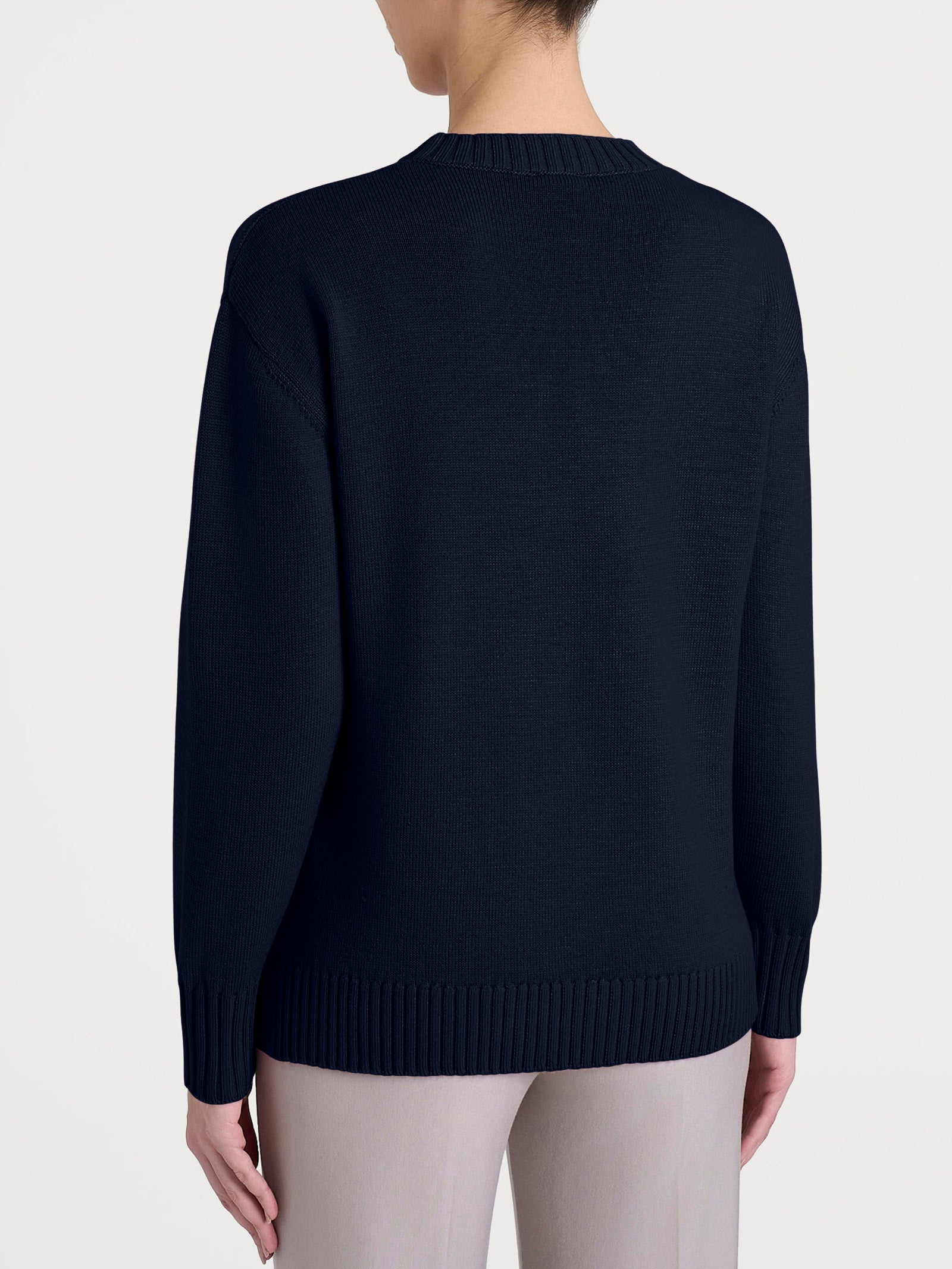 Ragno Merino Soft Maglia Girocollo Bleu Pura Lana