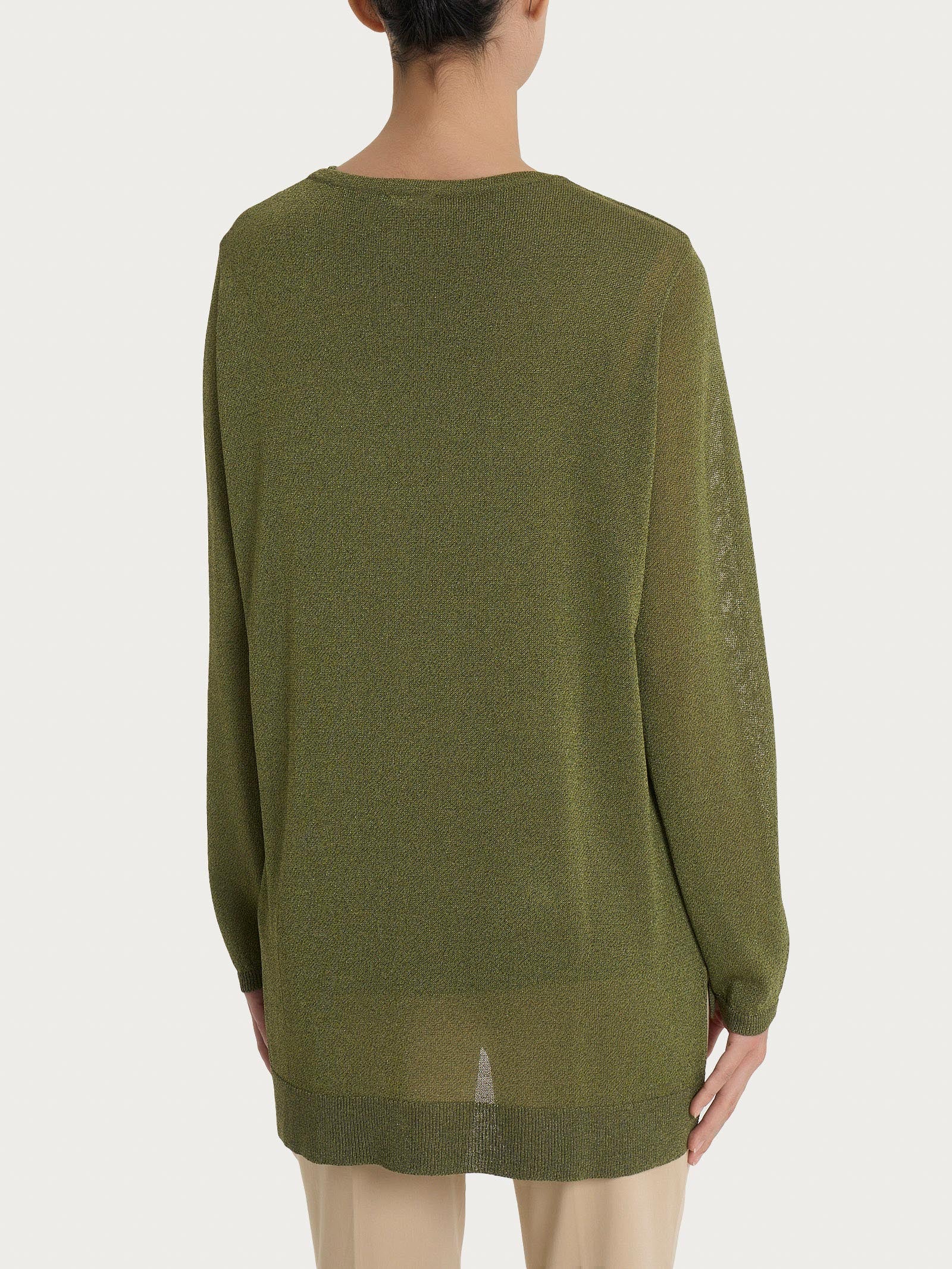 Ragno Cardigan Bottoni Crêpe Lurex Sphagnum Luminoso