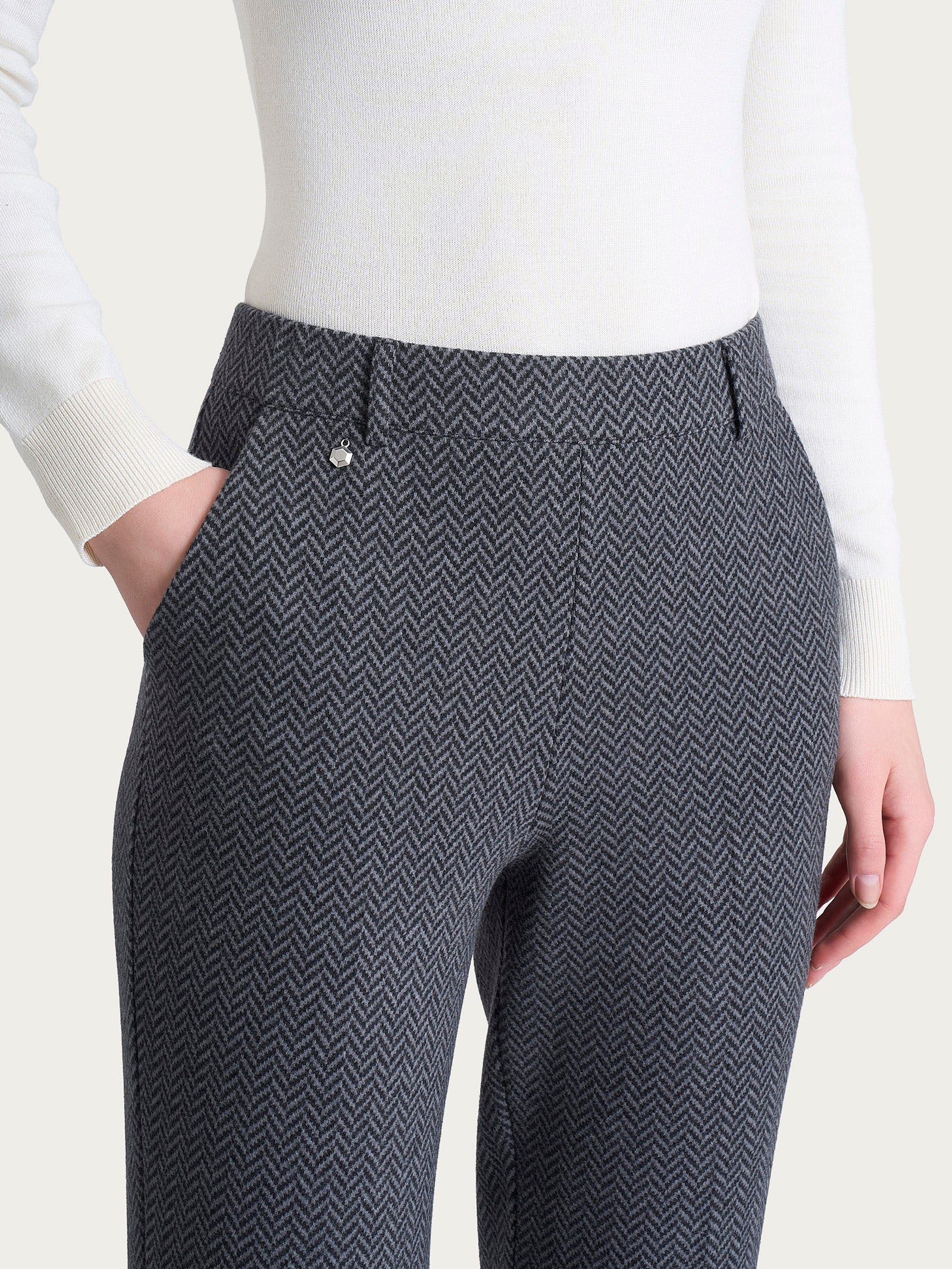 Ragno Compact Pantalone Dritto Oscuro Mel Eco Jacquard