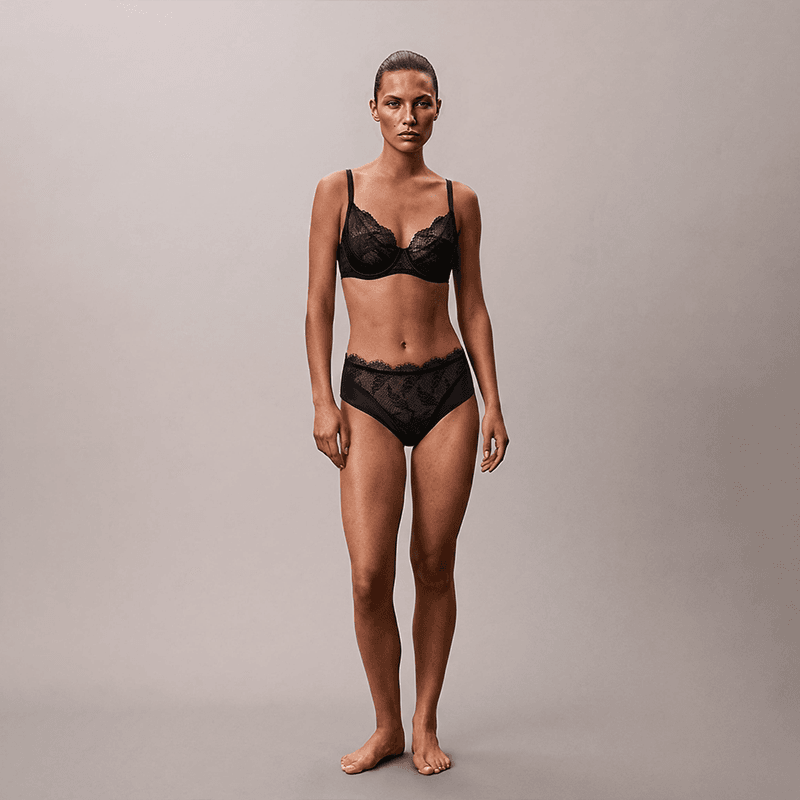 Maria Grazia Severi Midnight Floral Lace set intimo nero in pizzo