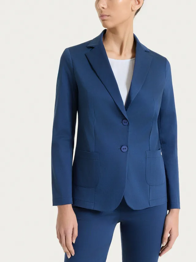Ragno Satin Power Blazer Due Bottoni Donna Oceana Cotone