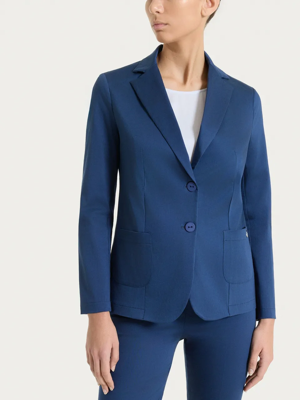 Ragno Satin Power Blazer Due Bottoni Donna Oceana Cotone