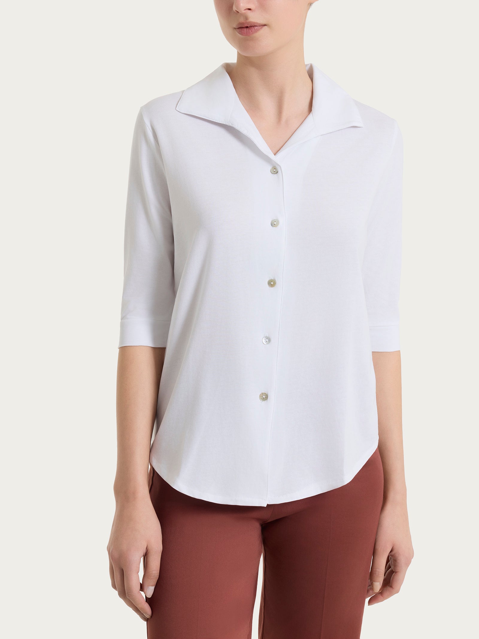 Ragno Ultralight Camicia Cotone Bianco Manica 3/4