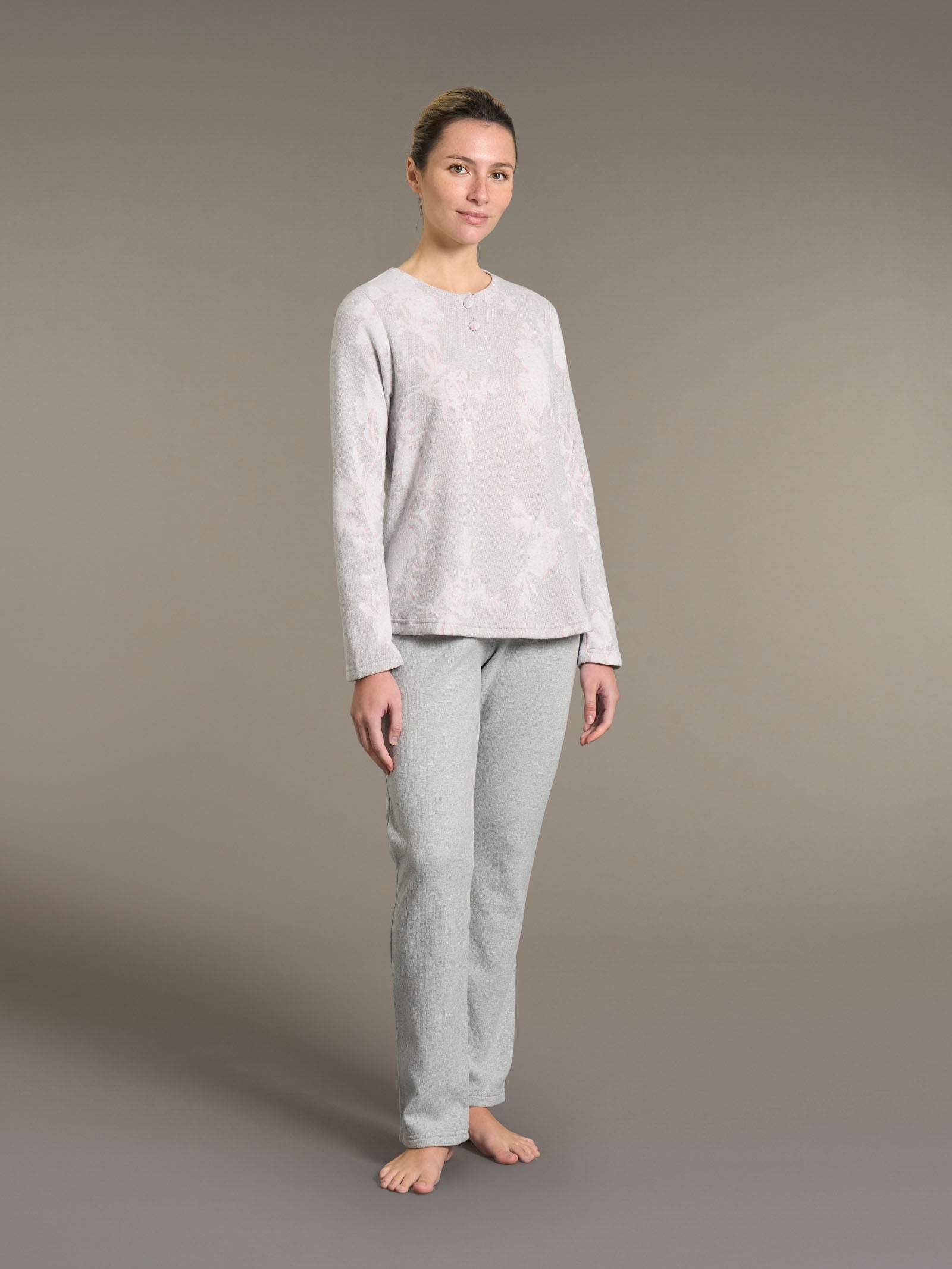Ragno Sweet Emotion Pigiama Lungo Serafino Floreale Pile