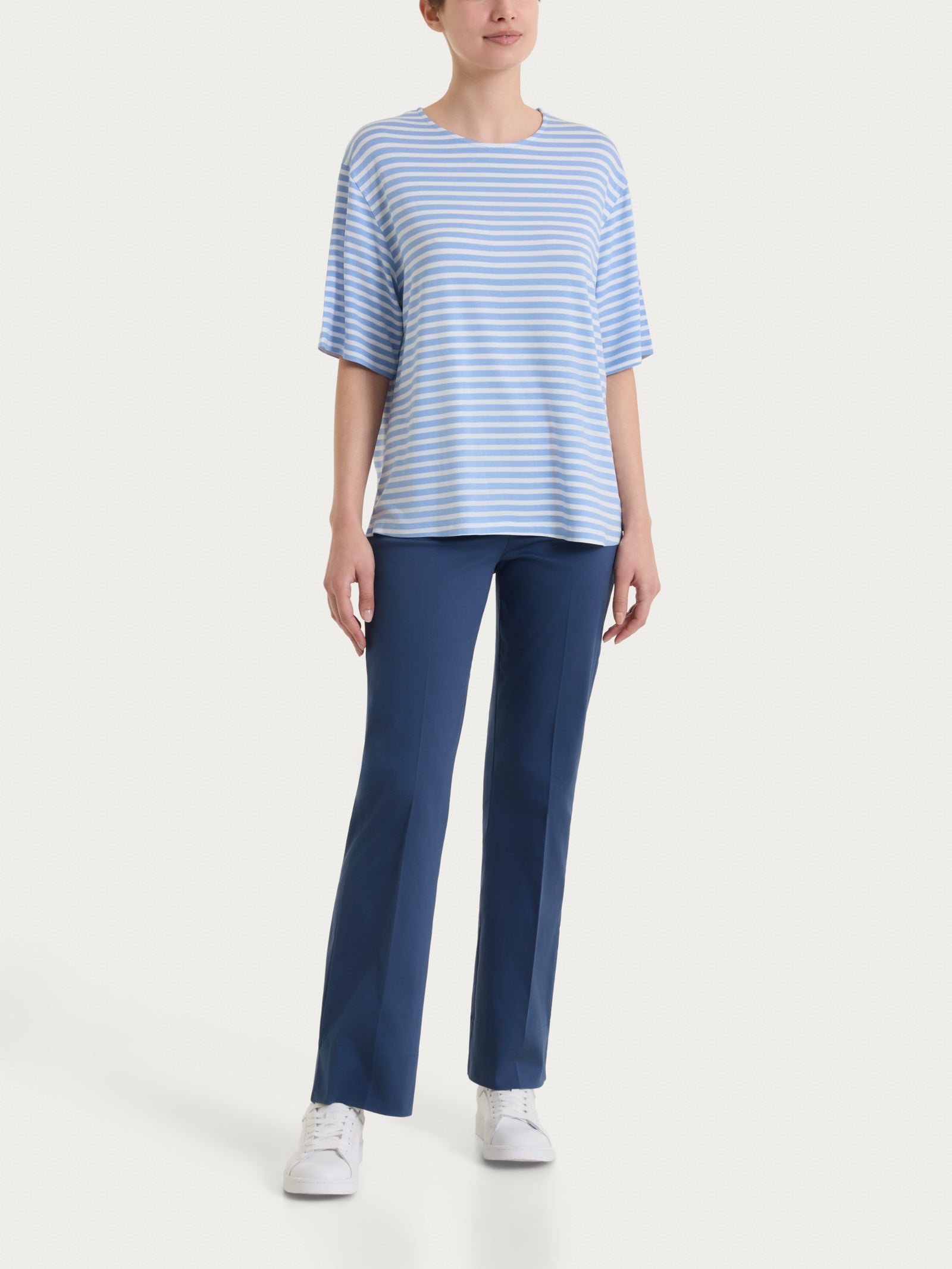 Ragno Viscosa Summer maglietta boxy righe Bel Air Blue