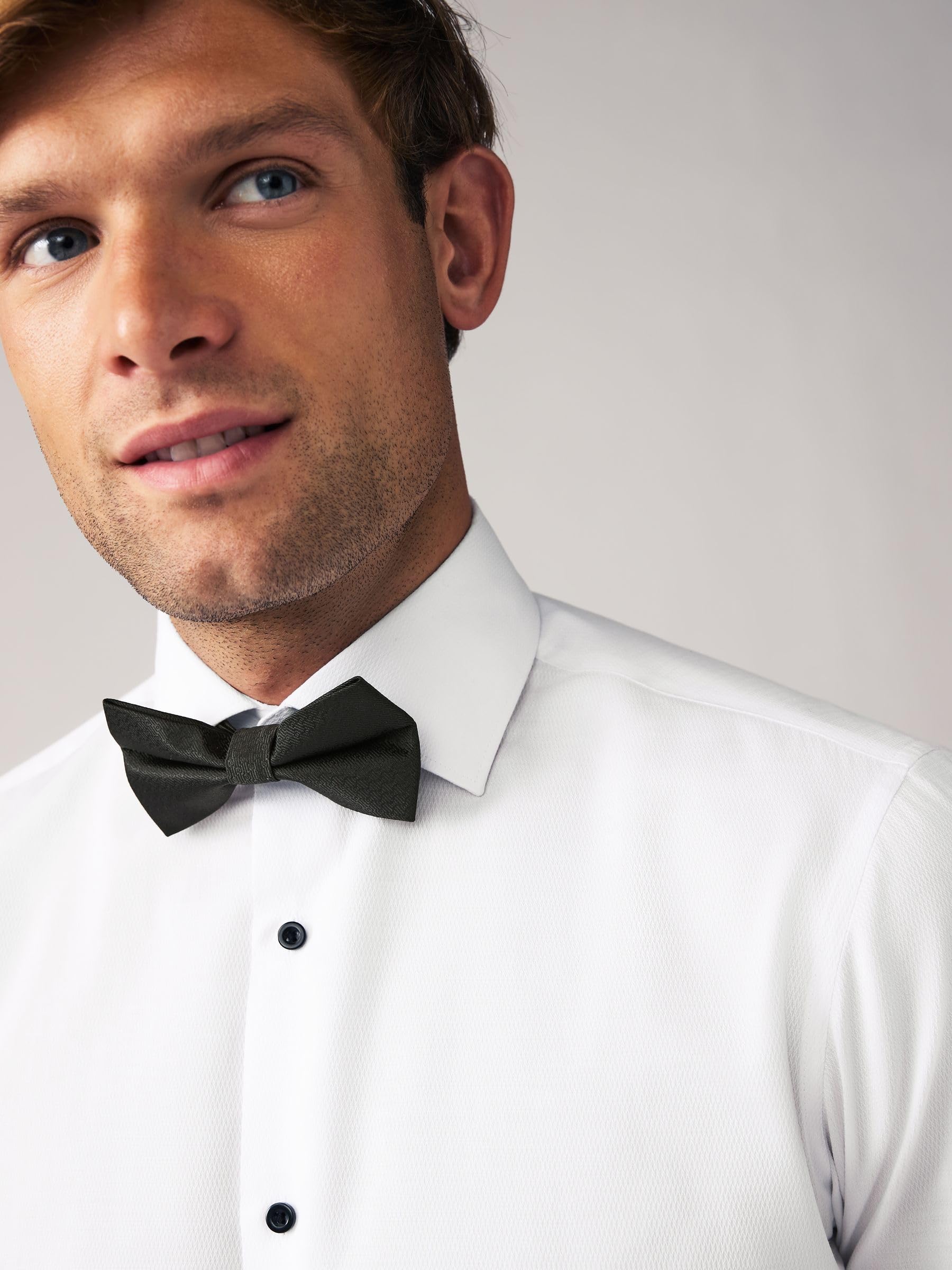 Next camicia uomo slim con papillon bianco nero 42