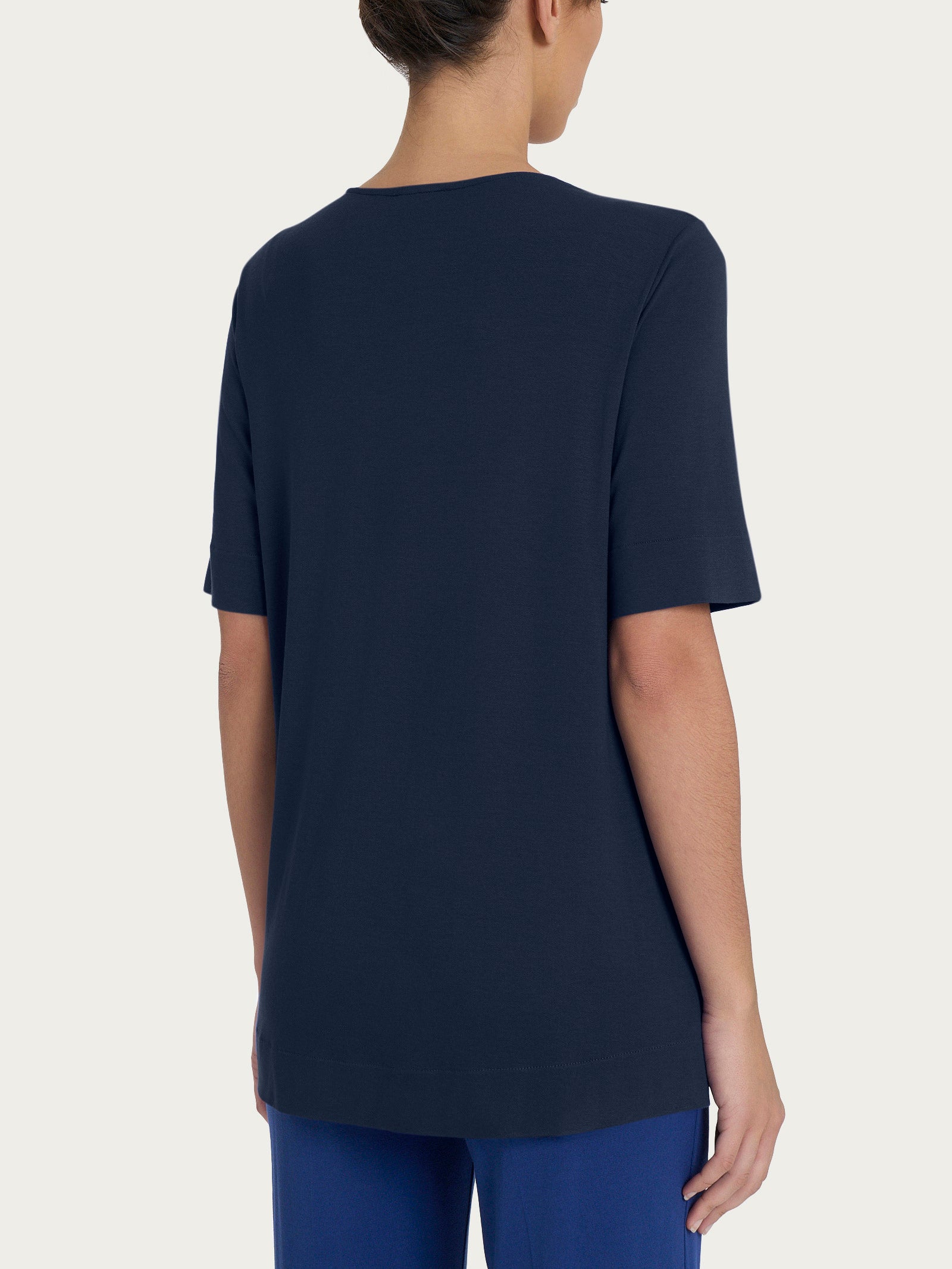 Ragno Viscosa Summer Scollo a V maglietta bleu fresca