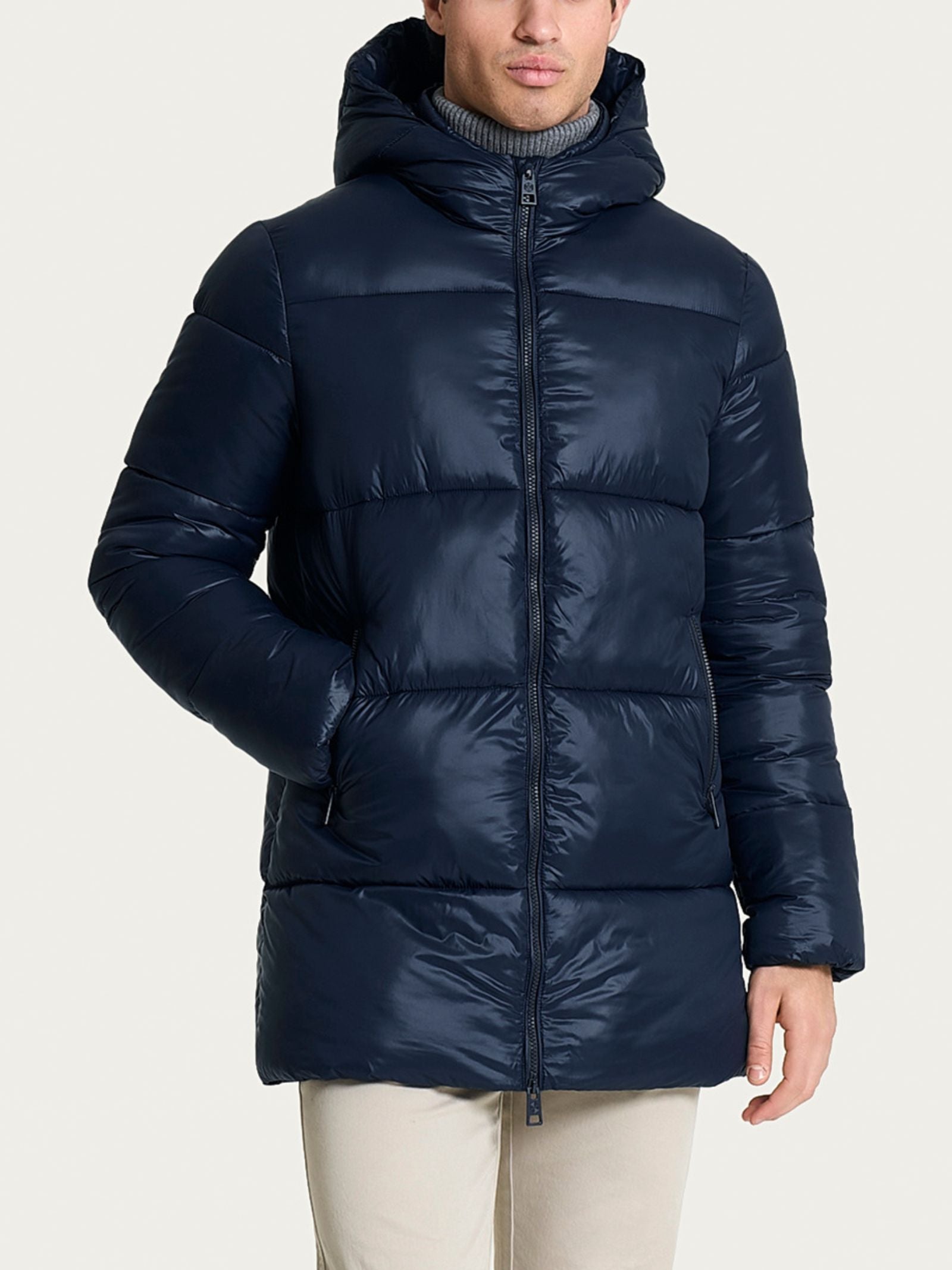 Ragno Vegan Down piumino uomo cappuccio Outer Space