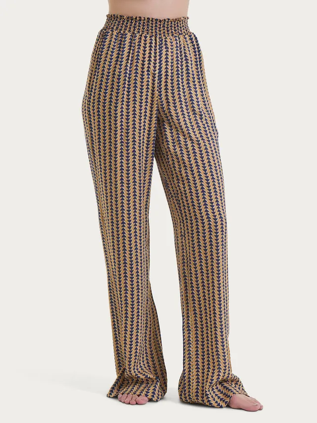 Ragno Ecoseta The Wide Leg pantalone Indian Tan viscosa