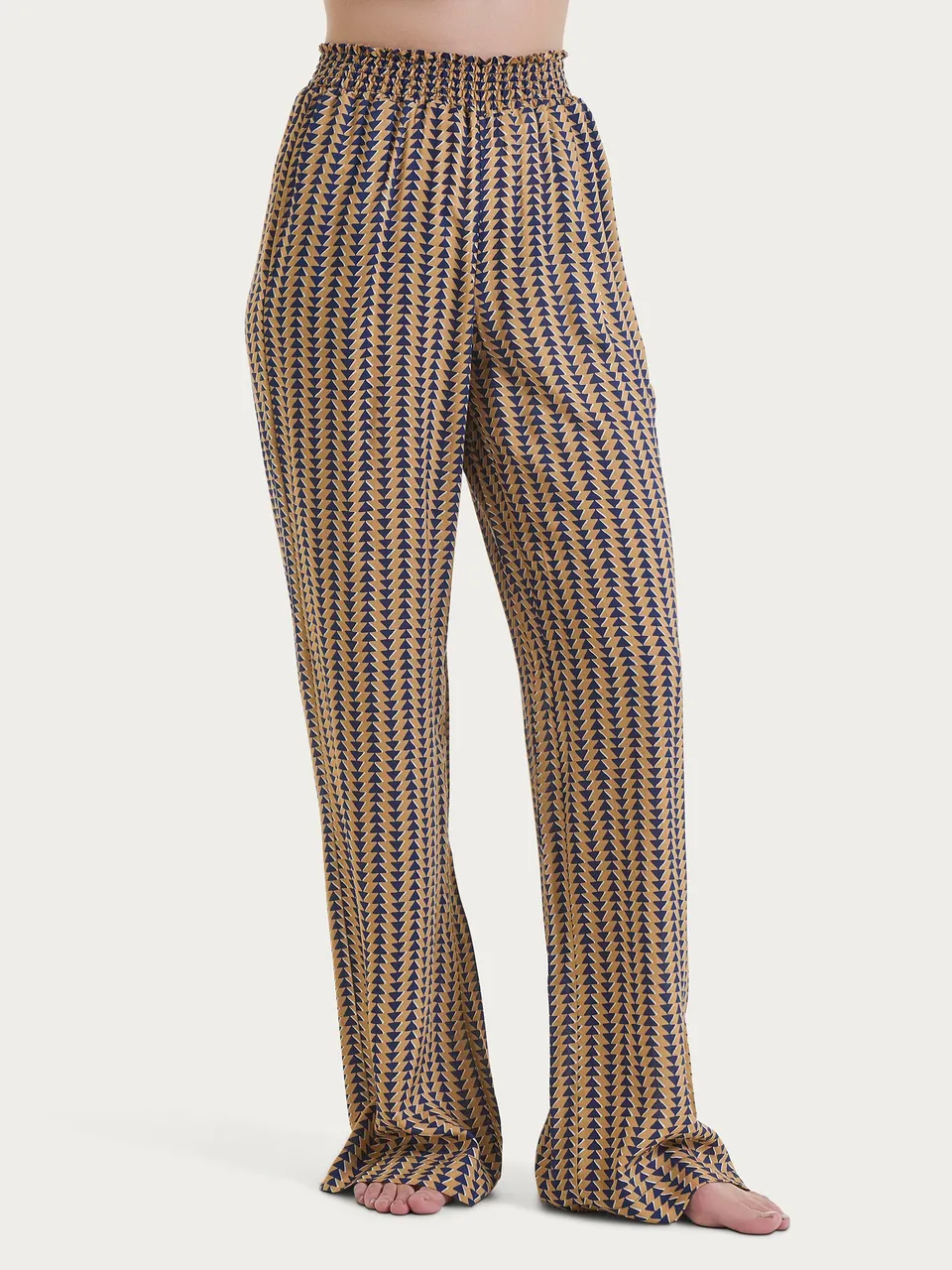 Ragno Ecoseta The Wide Leg pantalone Indian Tan viscosa