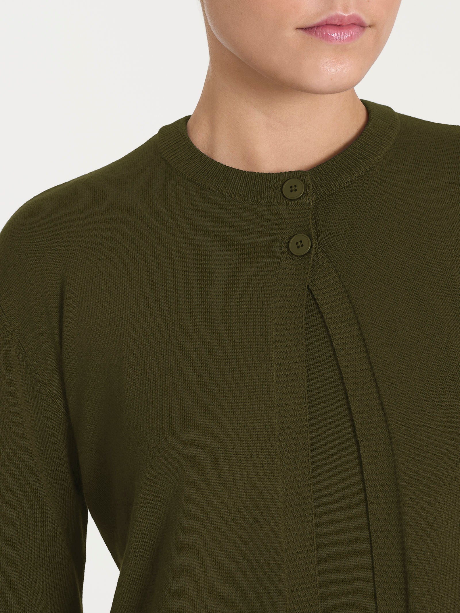 Ragno Four Seasons Cardigan Corto Dark Olive 2 bottoni