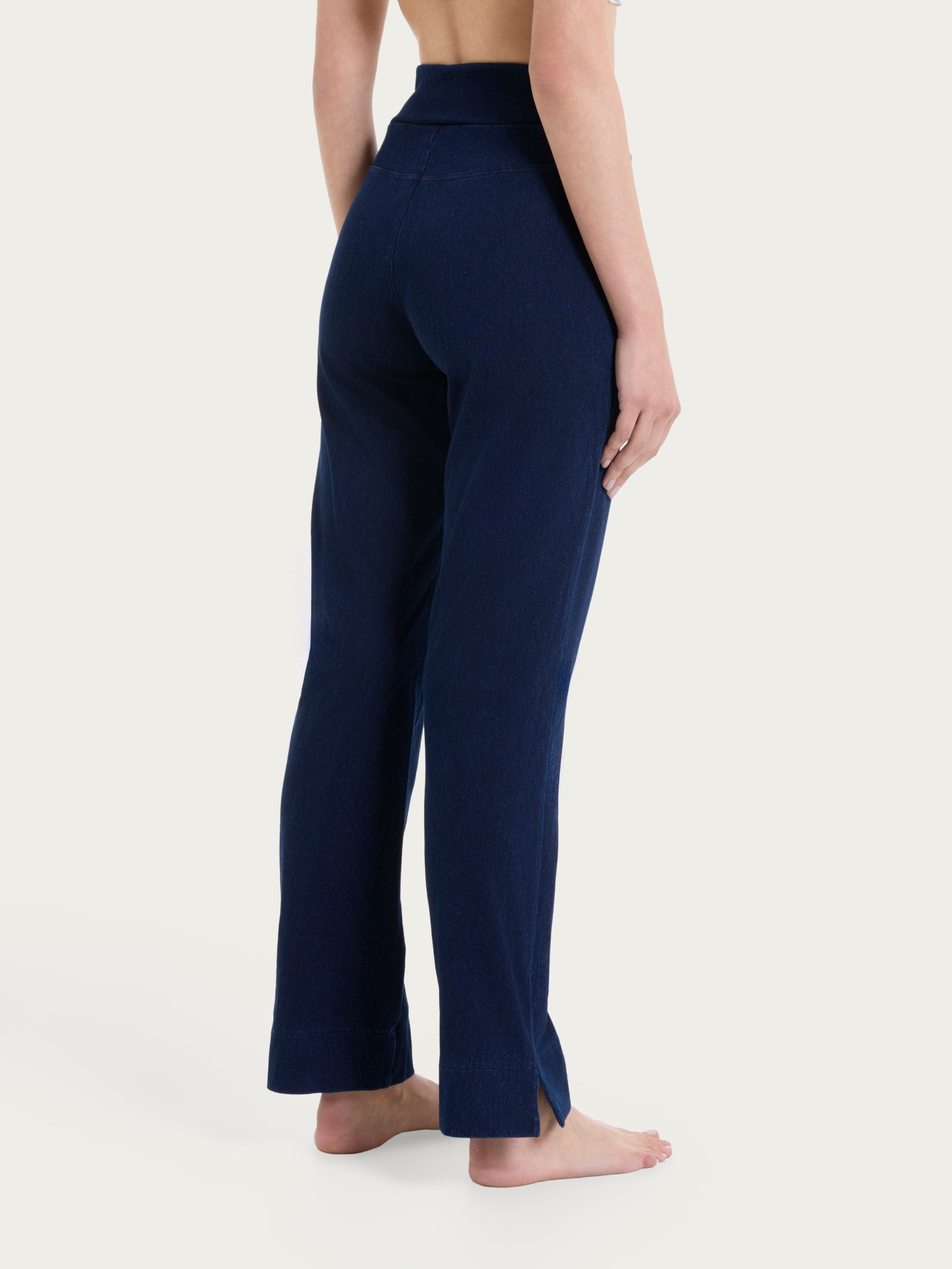 Ragno beYOUtiful Leggings gamba dritta maglia denim blu
