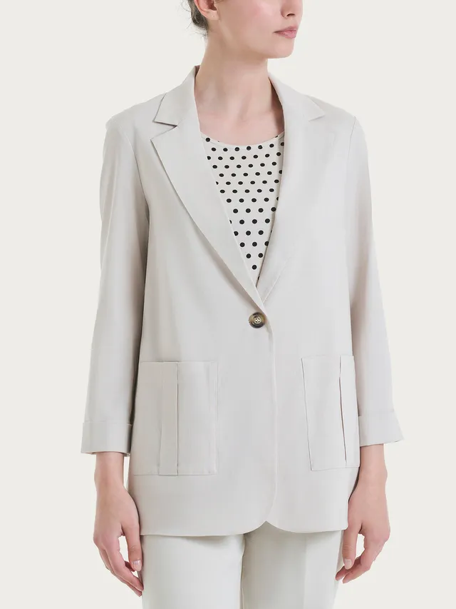 Ragno Super Natural Blazer Sfoderato Champignon Tencel