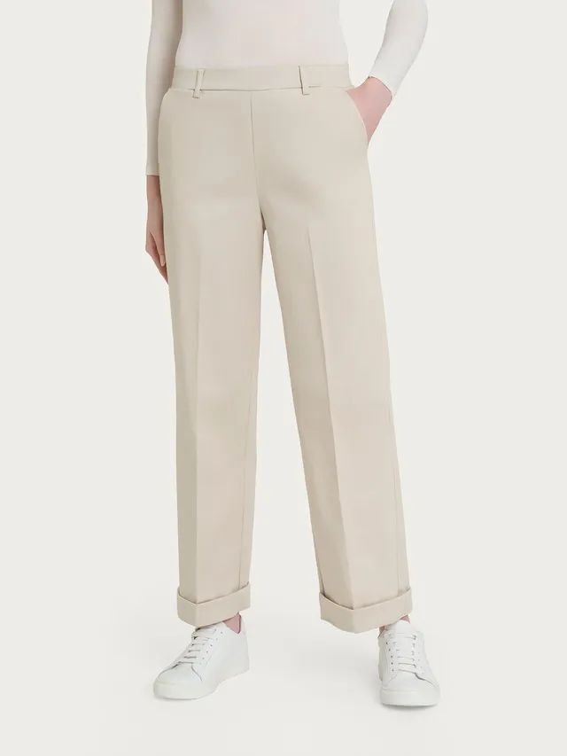 Ragno Satin Power Straight pantaloni con tasche champignon