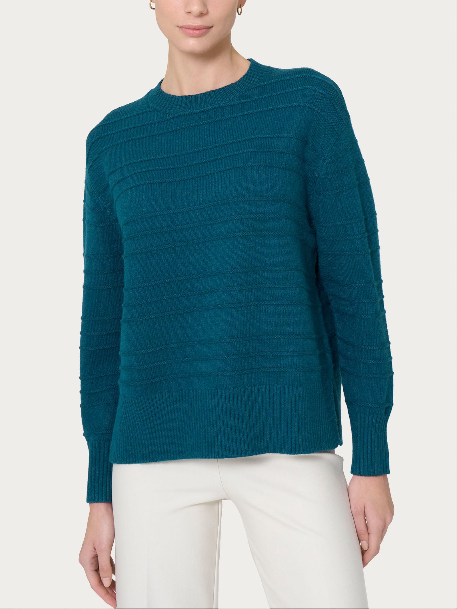 Ragno Super Soft maglia girocollo donna blu righe viscosa