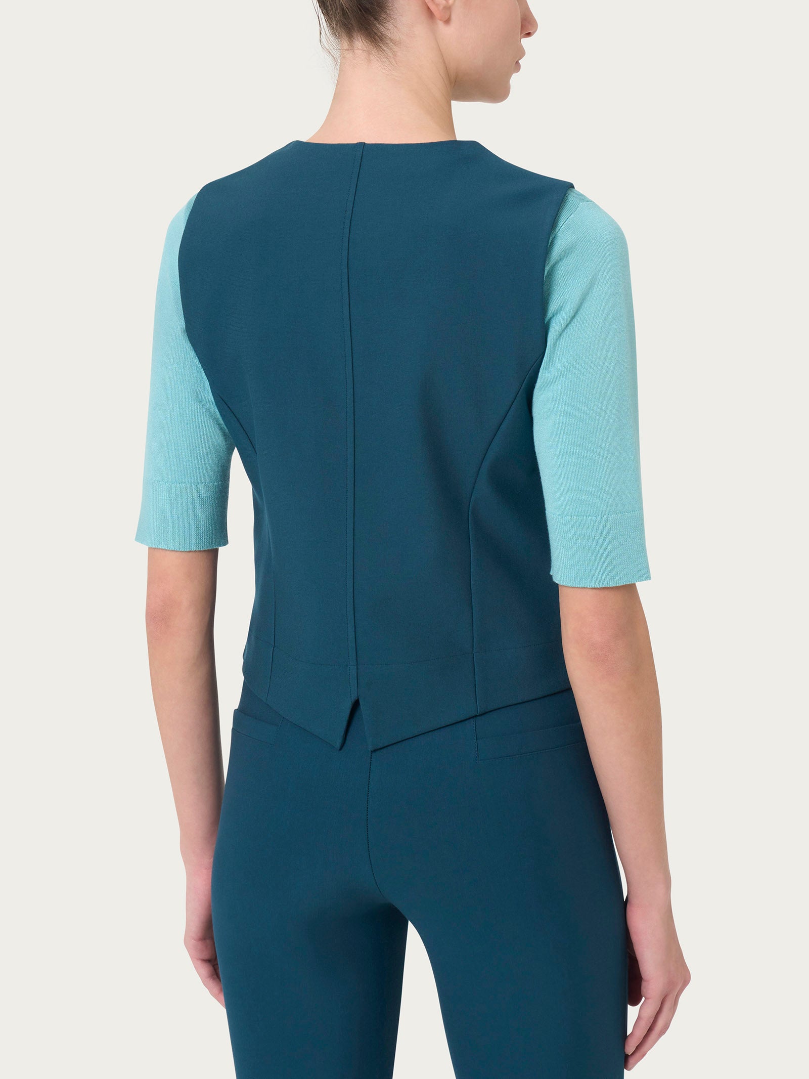 Ragno Compact gilet quattro bottoni Reflecting Pond blu
