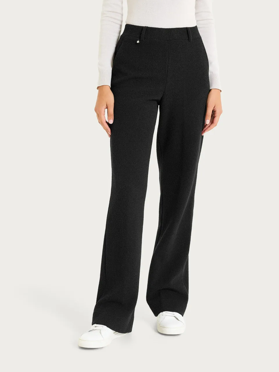 Ragno Japanese Fleece Pantalone Ampio Nero felpato