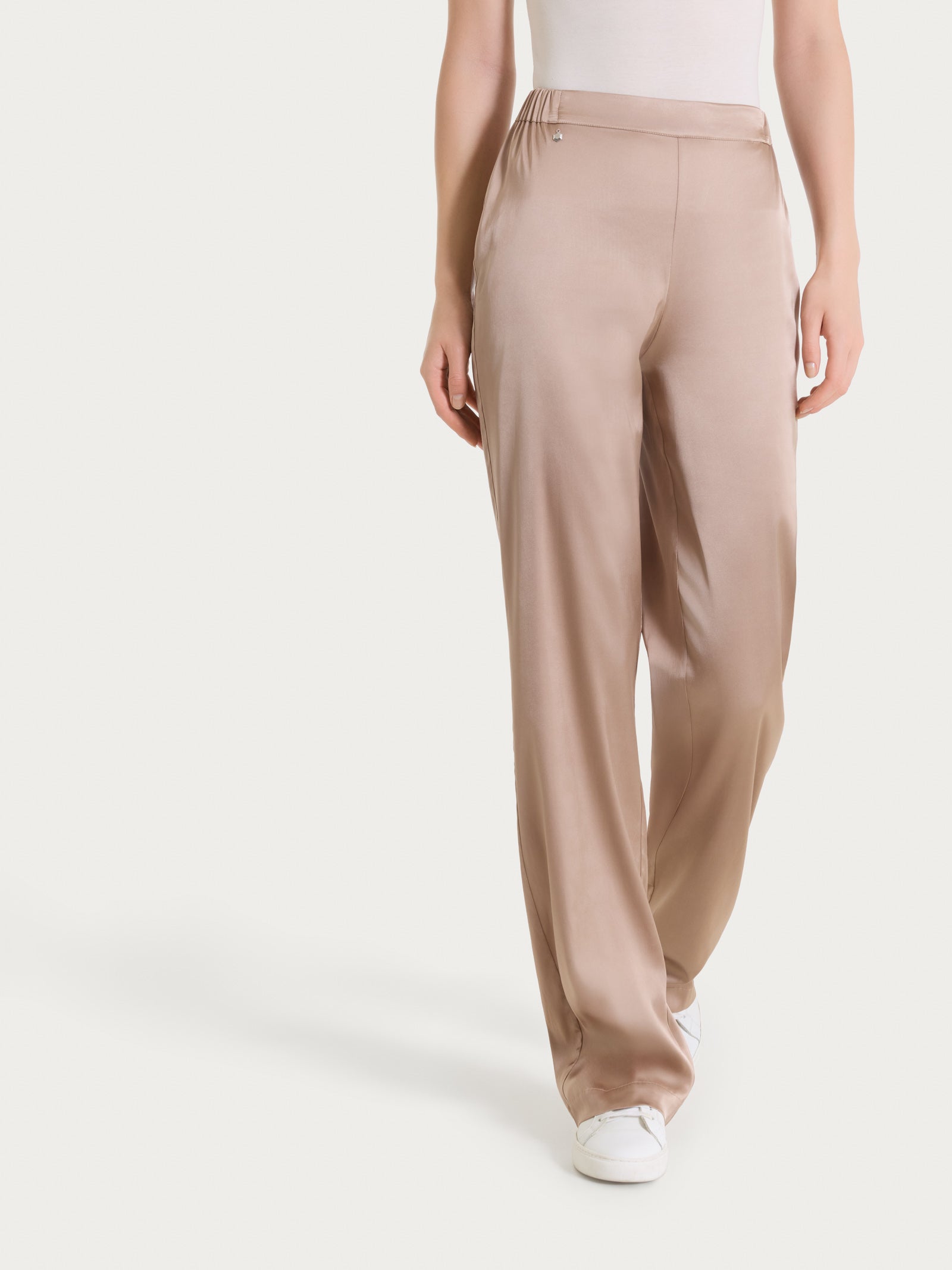 Ragno Compact Pantalone Ampio Warm Taupe wide leg viscosa