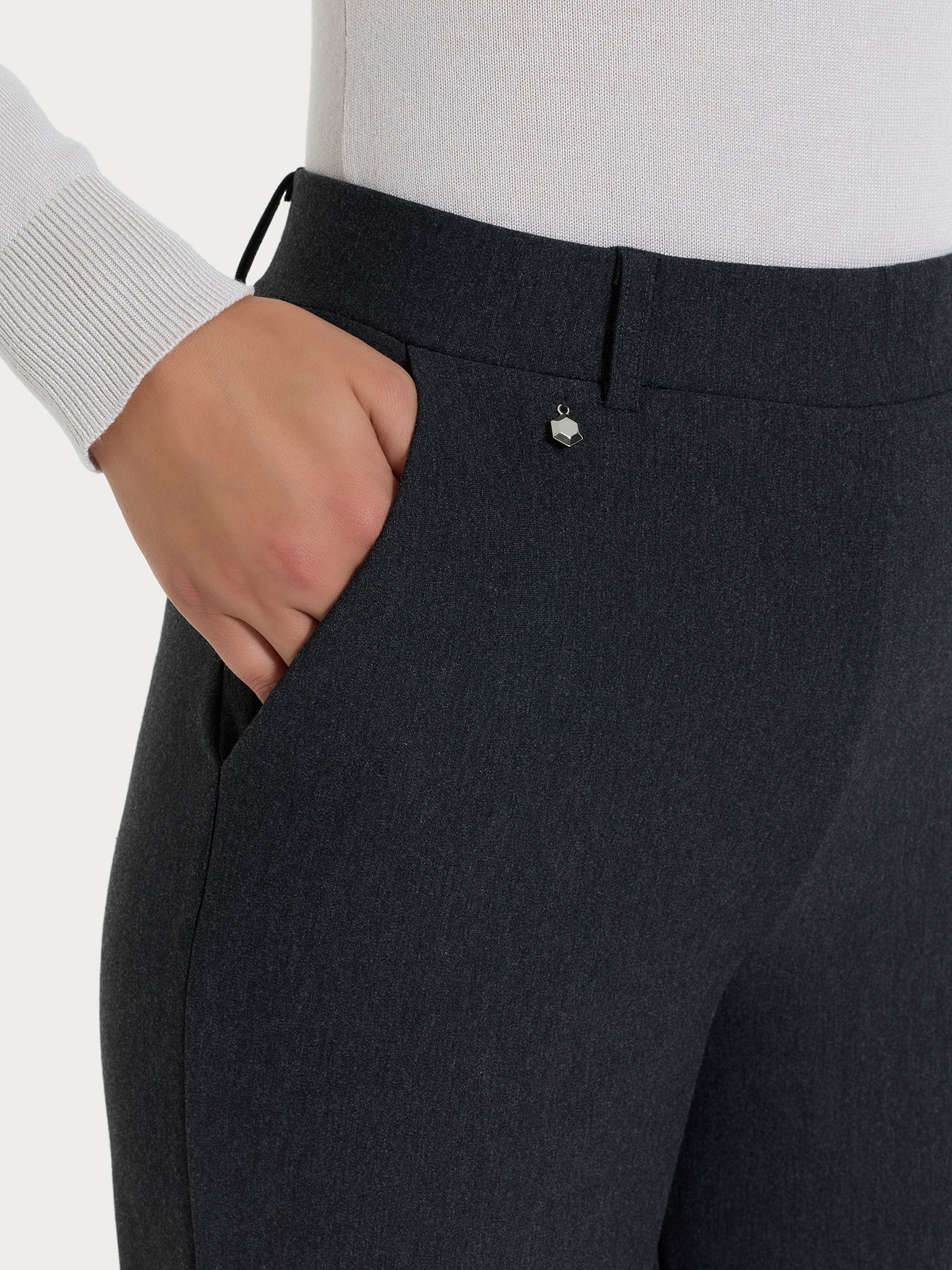 Ragno Compact The Wide Leg pantalone ampio Oscuro Mel.