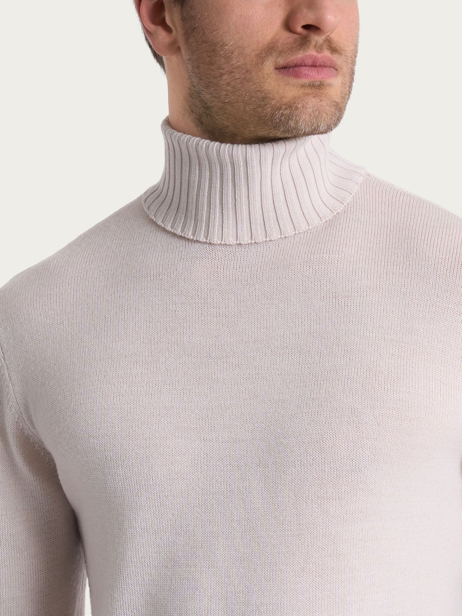 Ragno Merino Soft dolcevita uomo Champignon lana