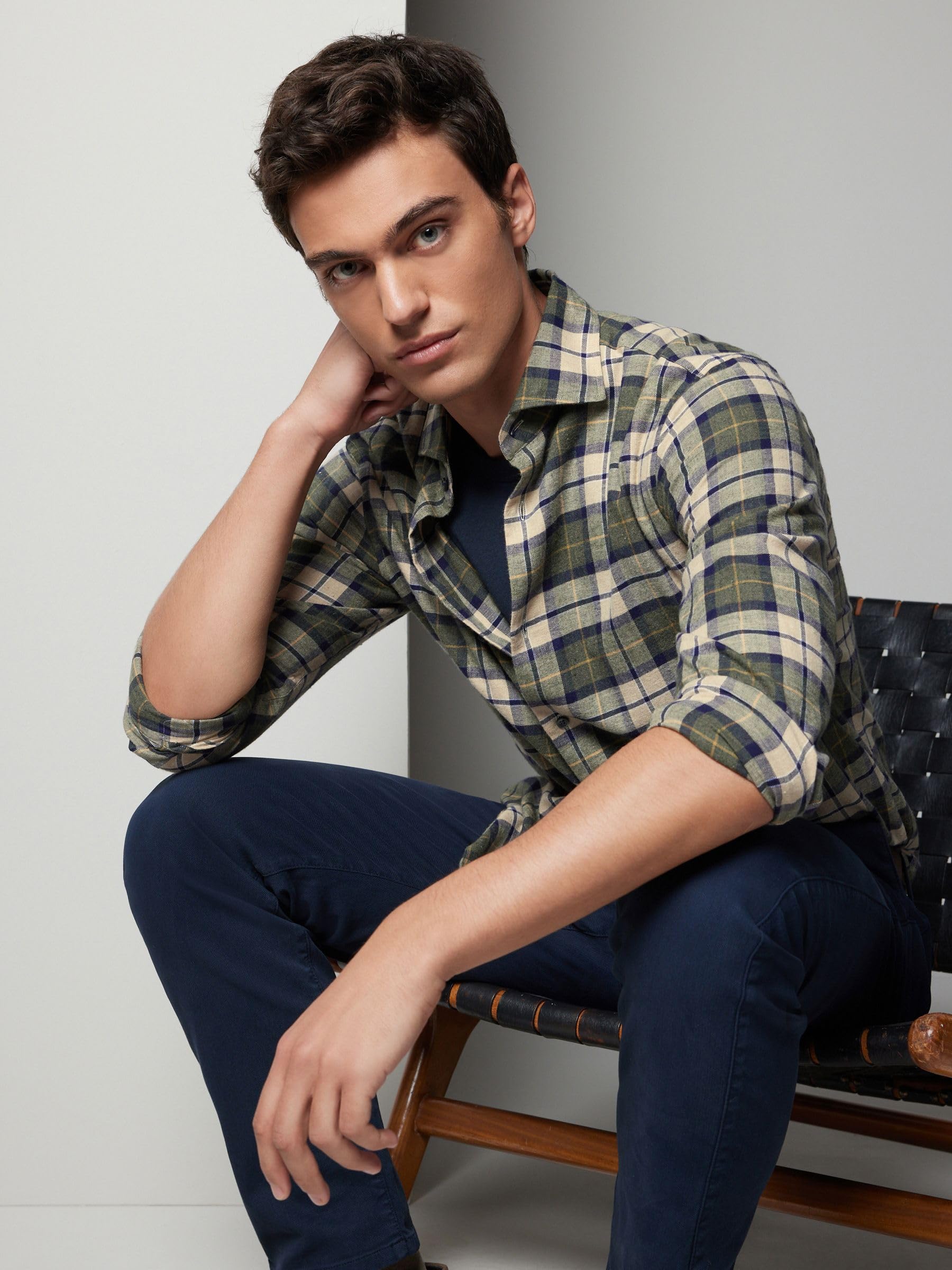 Next N. Premium camicia flanella spazzolata uomo