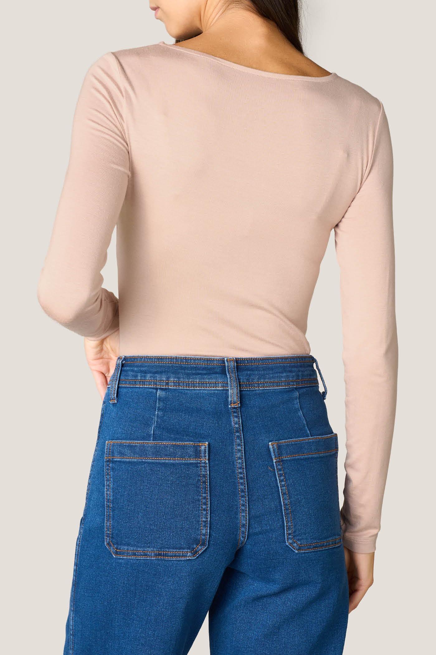 Goldenpoint maglia manica lunga scollo barchetta viscosa