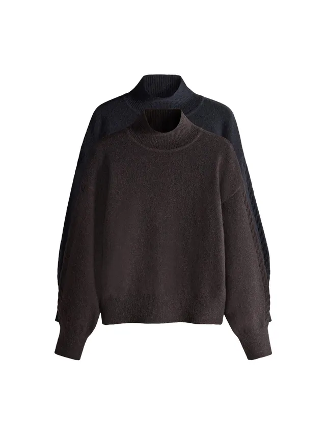 Geo Next The Set maglione trecce collo alto donna 2 pezzi morbido