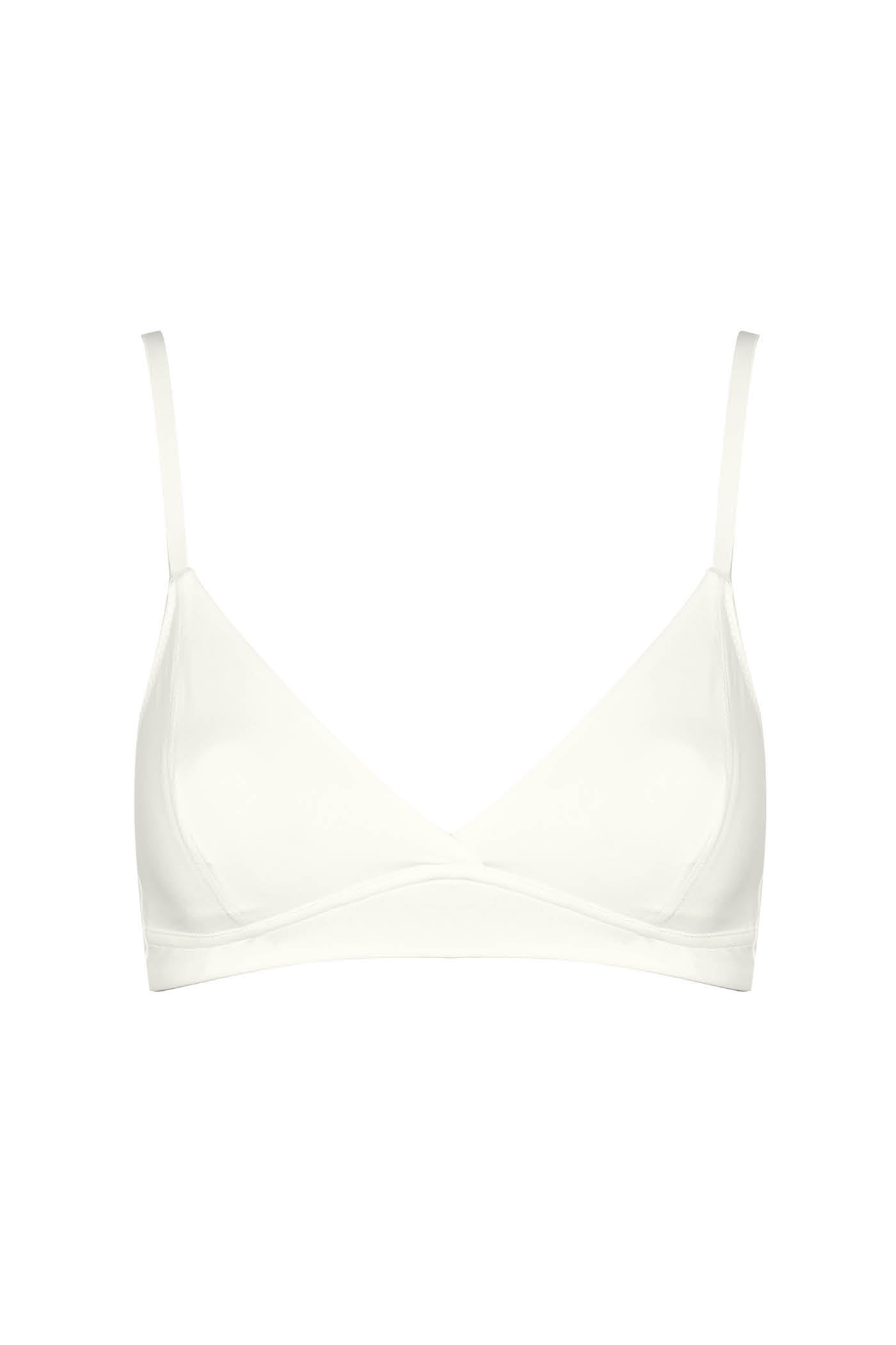 Goldenpoint Reggiseno Triangolo Coppe Removibili Microfibra Bianco