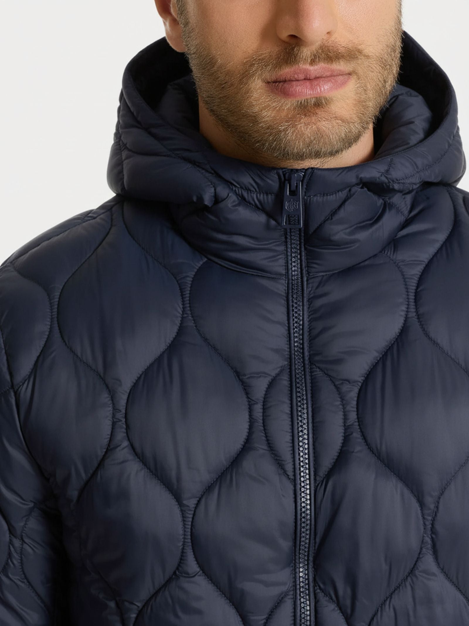 Ragno Onion Quilt piumino uomo Bleu con cappuccio