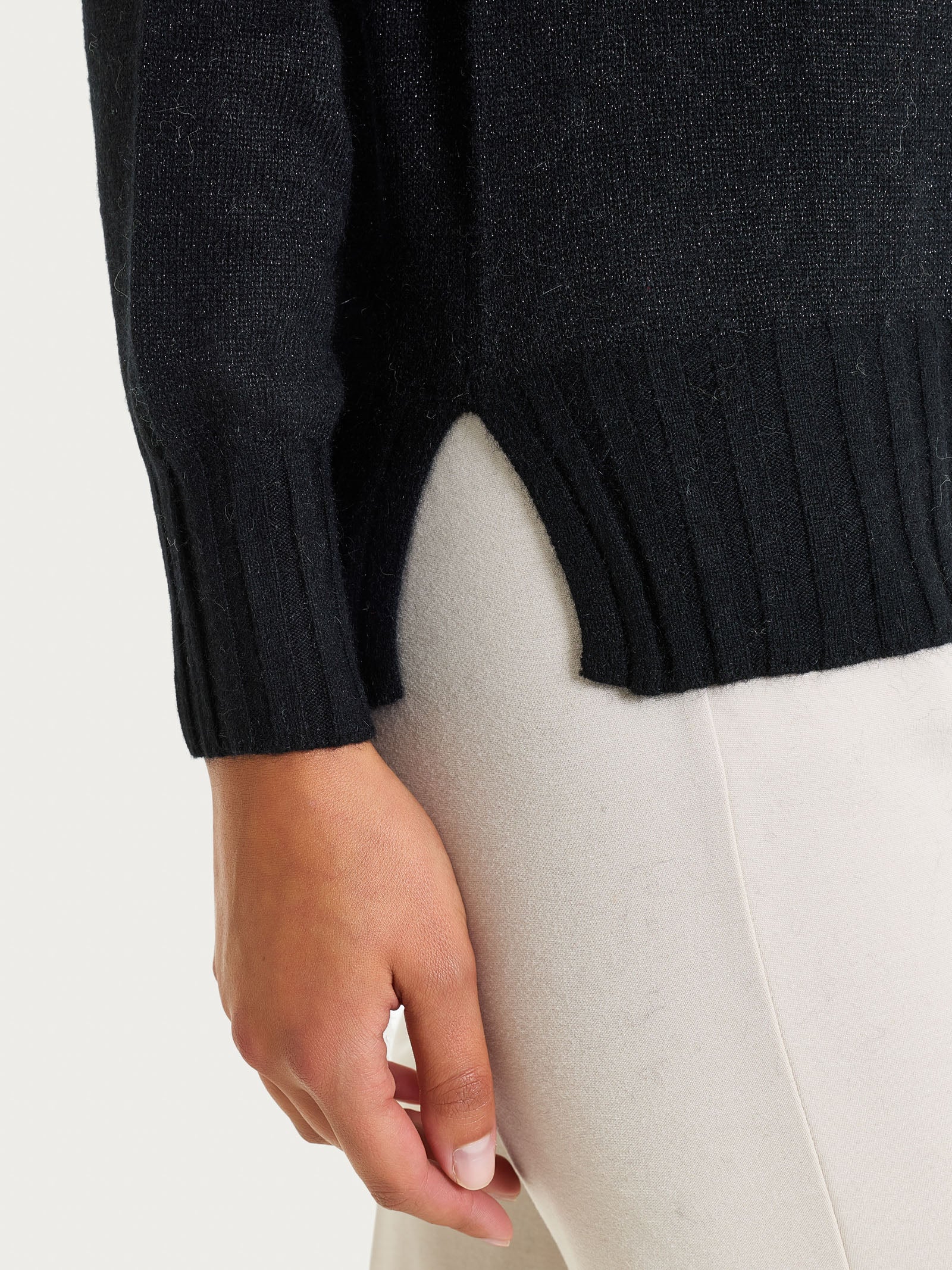 Ragno Natural Soft Cardigan corto donna nero lurex