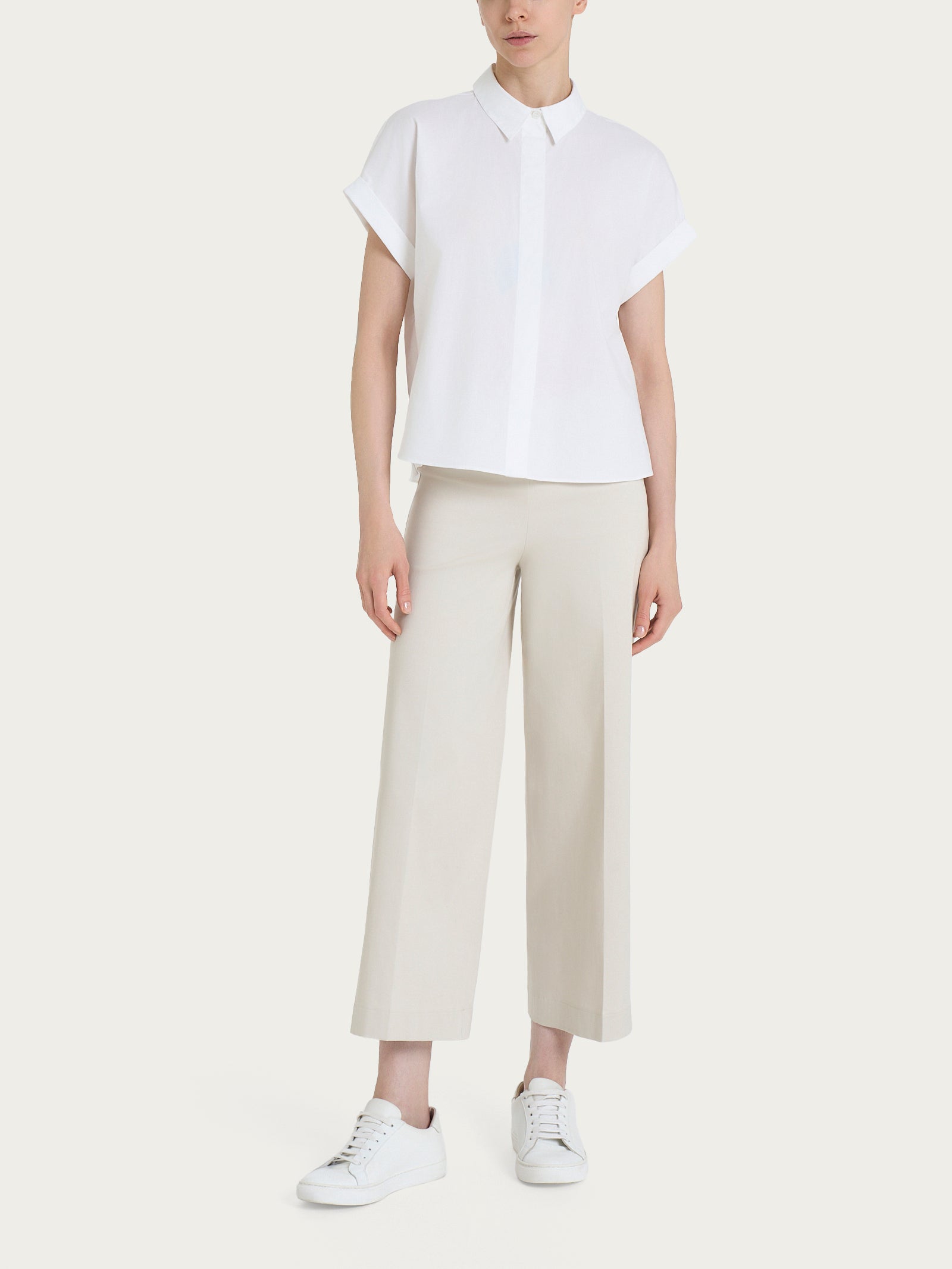 Ragno Popeline Camicia manica kimono camicia Bianco boxy