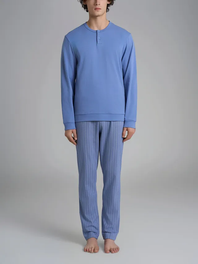 Ragno Pigiama Lungo Serafino pigiama interlock Colony Blue 58-60