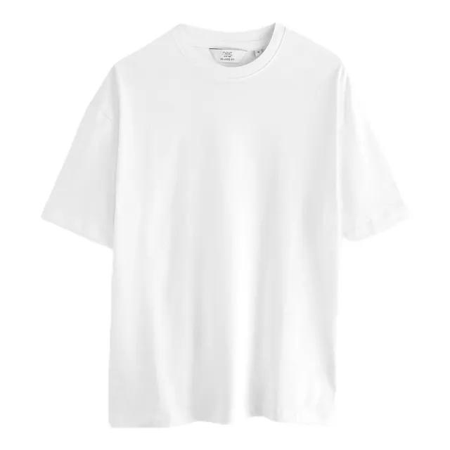 Next T-Shirt Girocollo Uomo Cotone Pesante Bianca