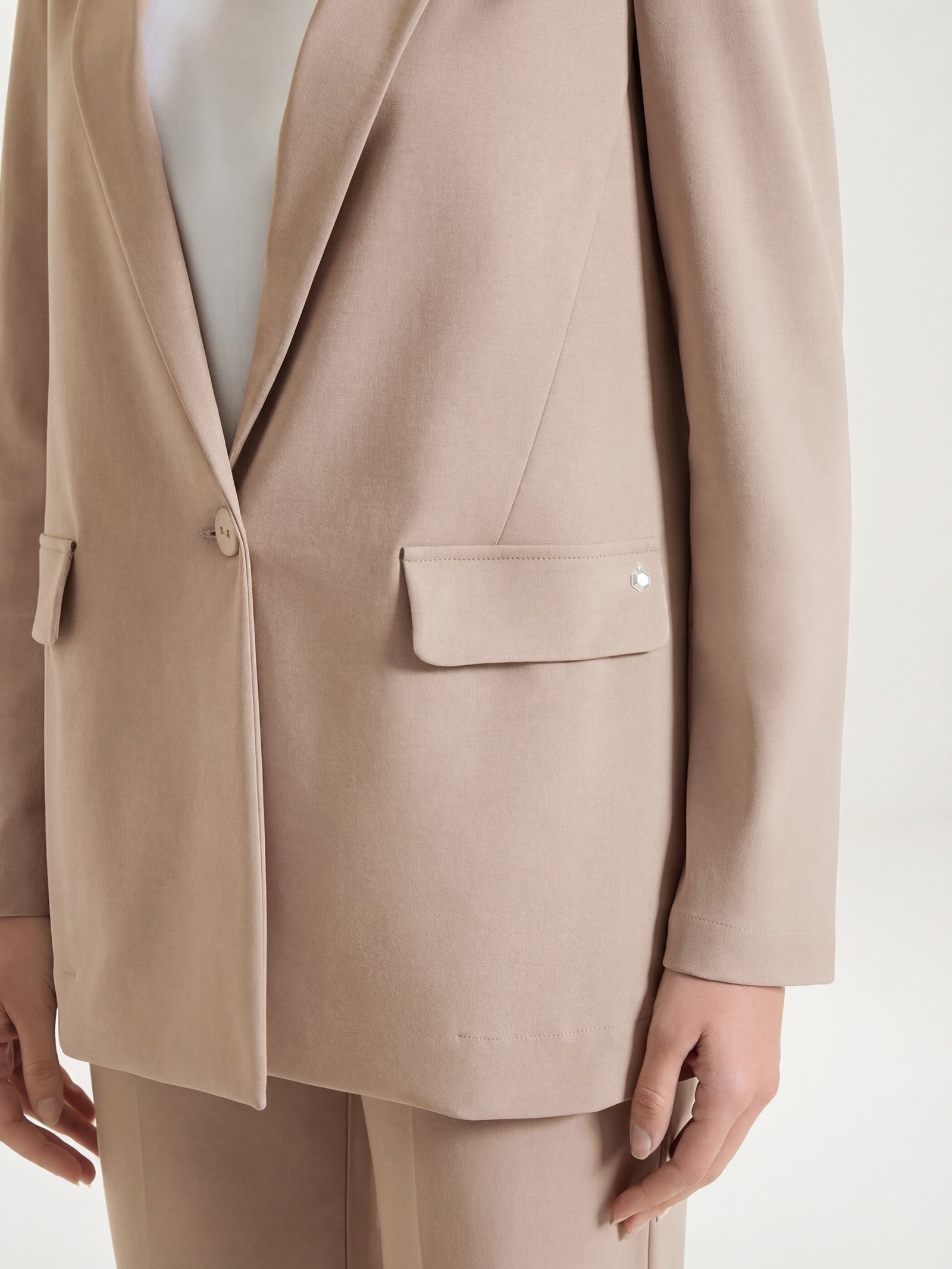 Ragno Compact Light blazer monopetto Warm Taupe leggero