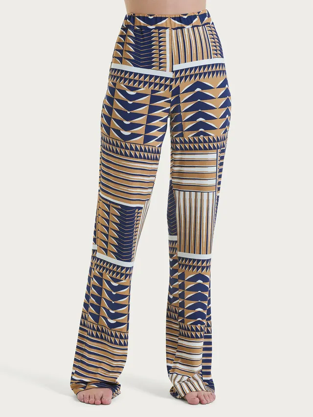 Ragno Pantaloni larghi viscosa fantasia indian