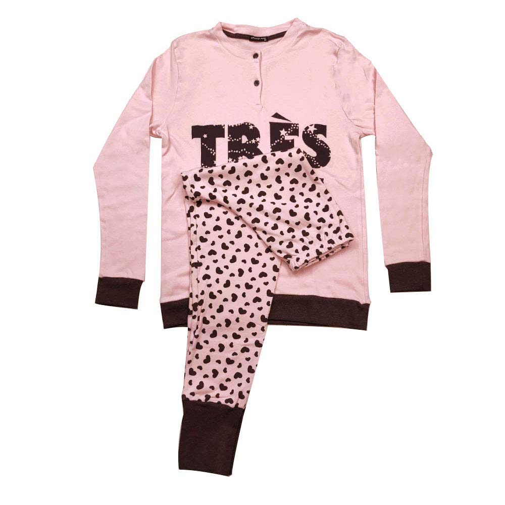 Lady C Tres Chic pigiama lungo donna 100% cotone caldo