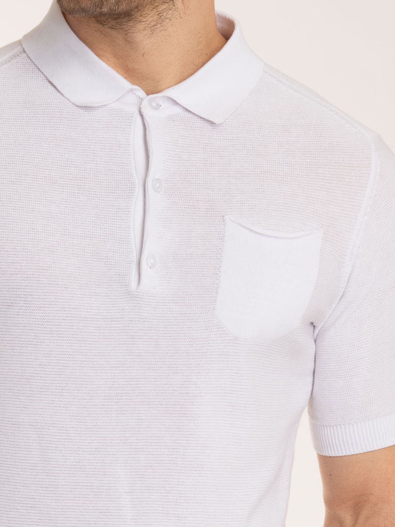 Ragno Puro Cotone Polo punto links uomo Bianco manica corta