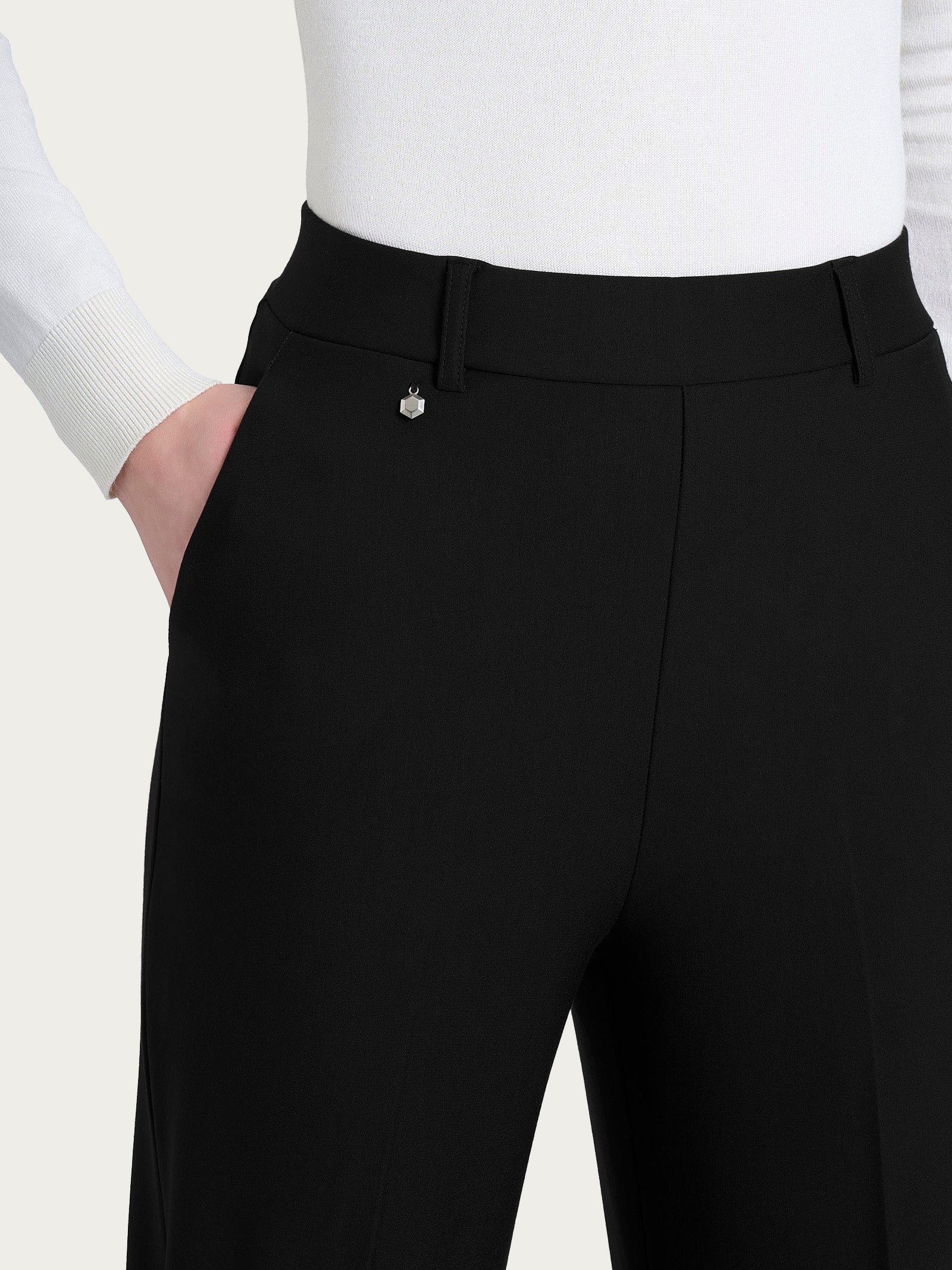 Ragno Compact Pantalone ampio wide leg Nero