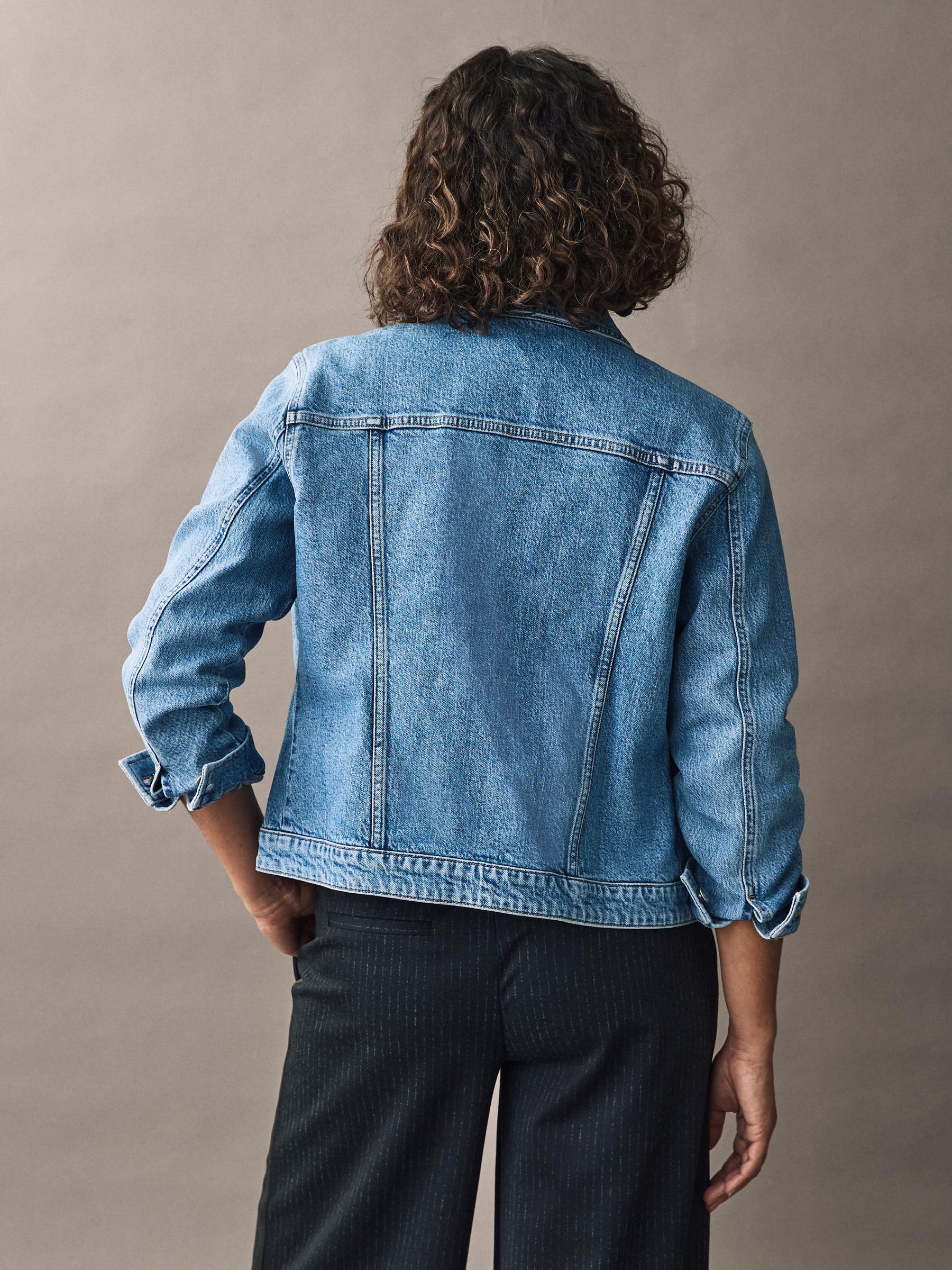 Next giacca denim donna 46 misto cotone comoda