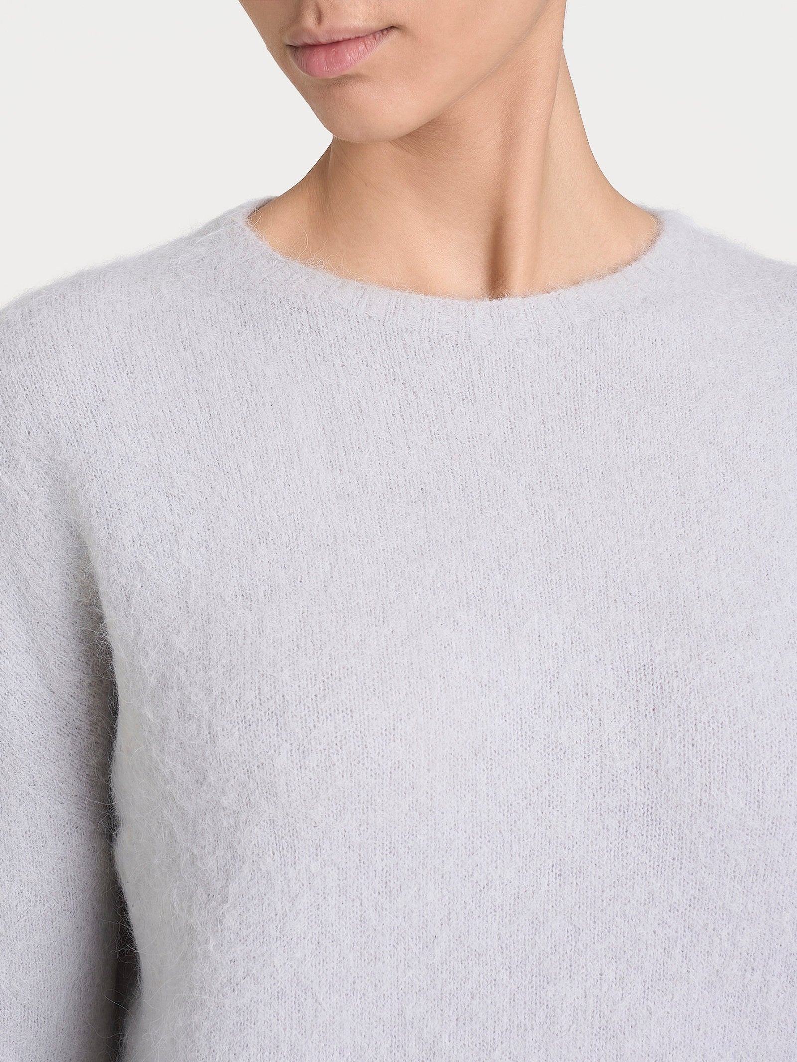 Ragno Misto Alpaca maglia girocollo grigio perla boxy