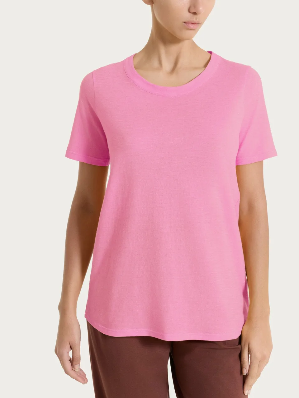 Ragno Jersey maglietta girocollo cashmere rose cotone
